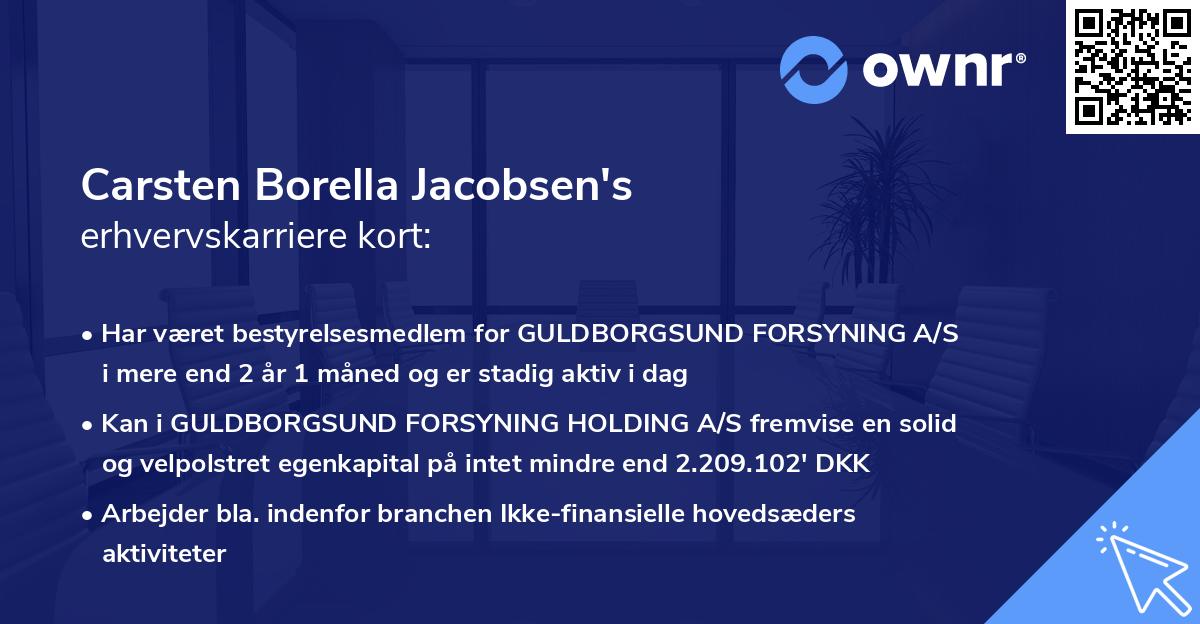 Carsten Borella Jacobsen's erhvervskarriere kort