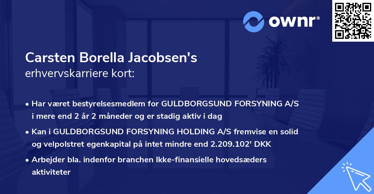 Carsten Borella Jacobsen's erhvervskarriere kort