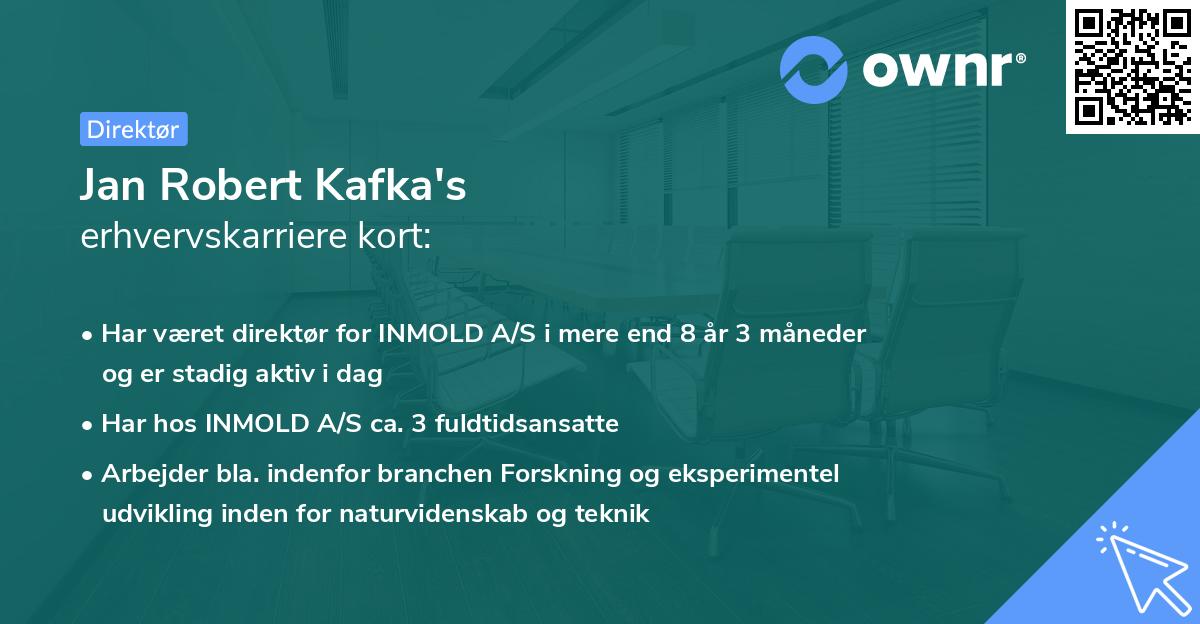 Jan Robert Kafka's erhvervskarriere kort