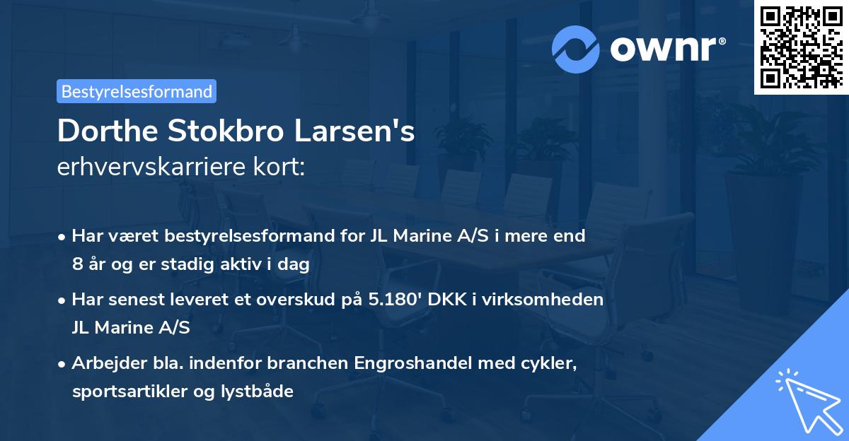 Dorthe Stokbro Larsen's erhvervskarriere kort