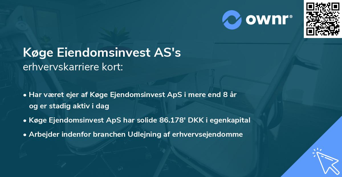 Køge Eiendomsinvest AS's erhvervskarriere kort