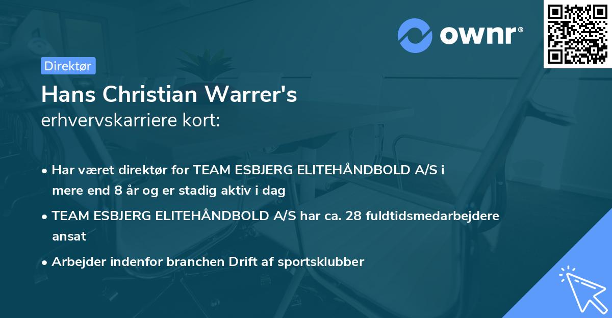 Hans Christian Warrer's erhvervskarriere kort