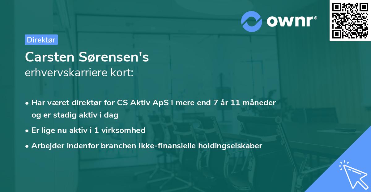 Carsten Sørensen's erhvervskarriere kort
