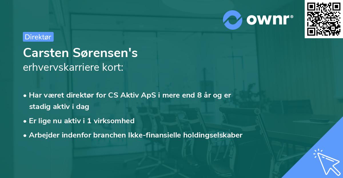 Carsten Sørensen's erhvervskarriere kort