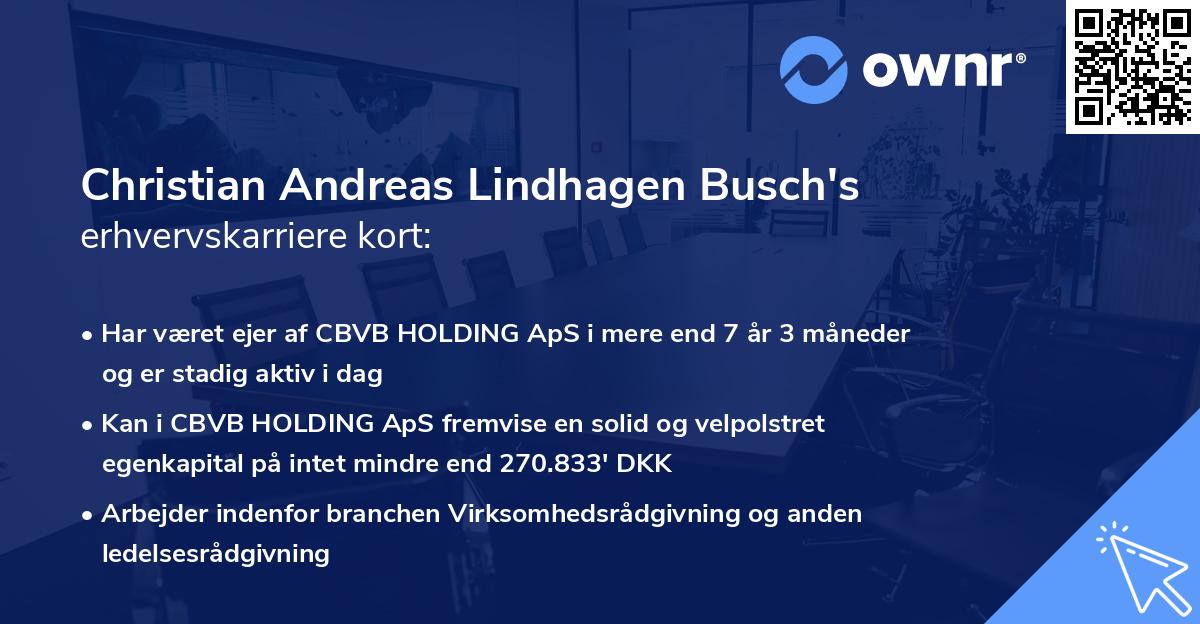 Christian Andreas Lindhagen Busch's erhvervskarriere kort
