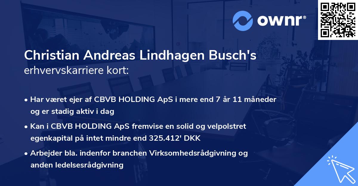 Christian Andreas Lindhagen Busch's erhvervskarriere kort