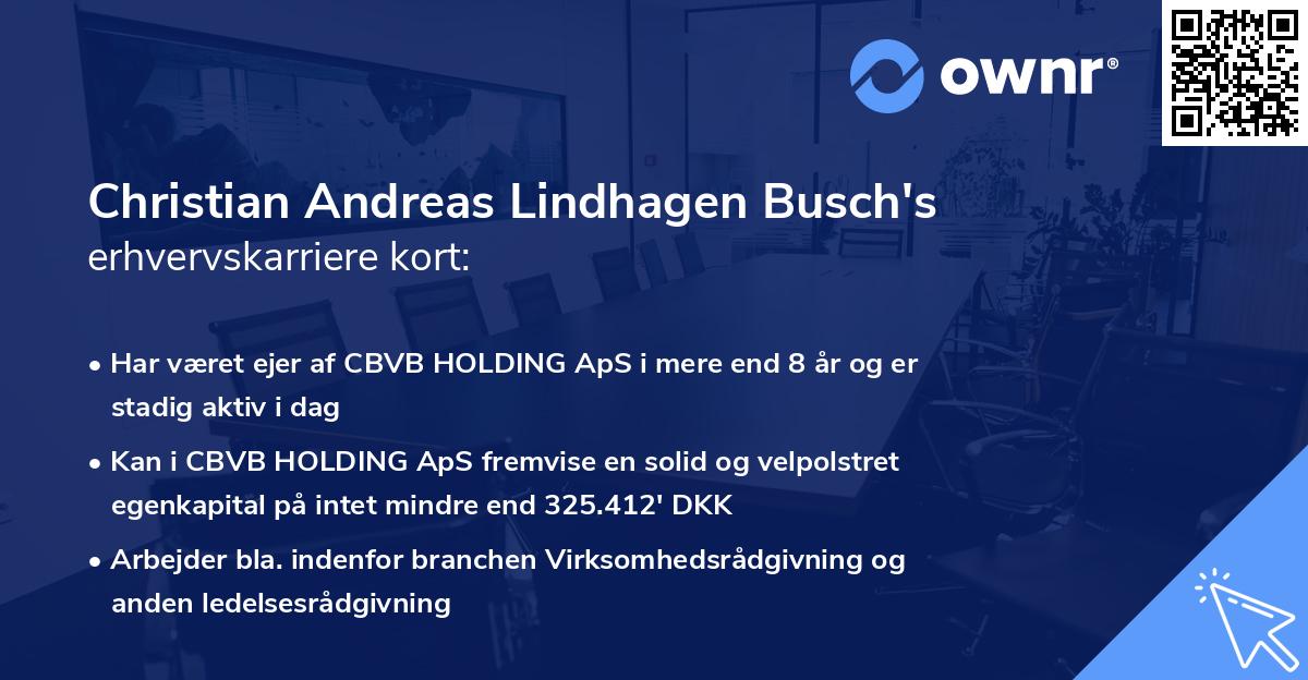 Christian Andreas Lindhagen Busch's erhvervskarriere kort