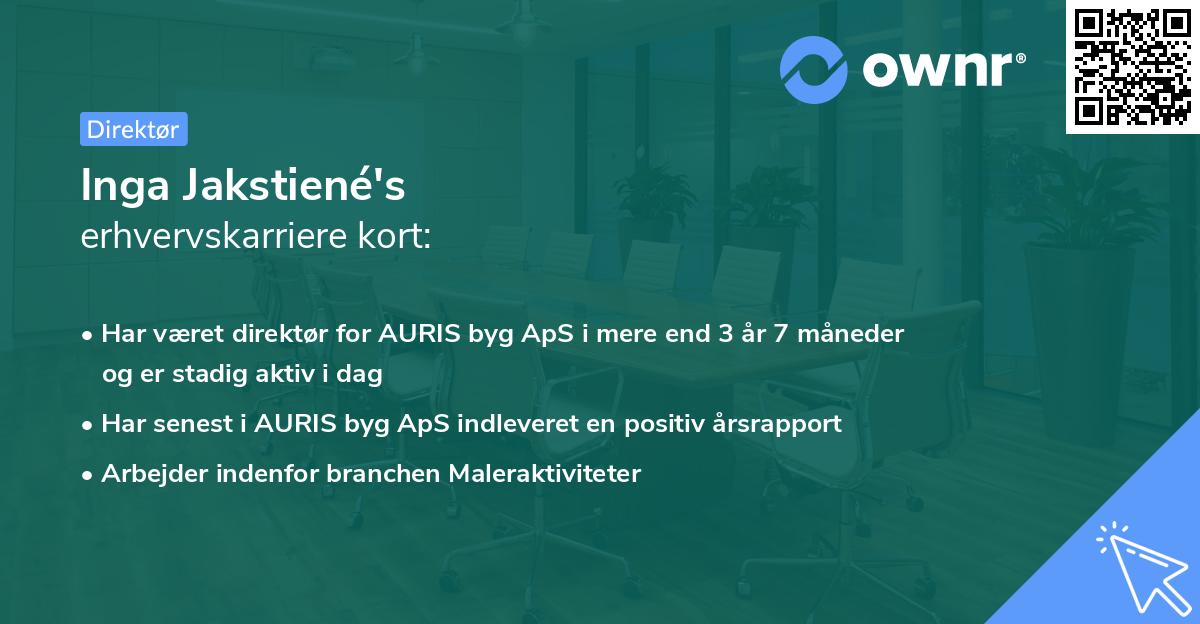 Inga Jakstiené's erhvervskarriere kort