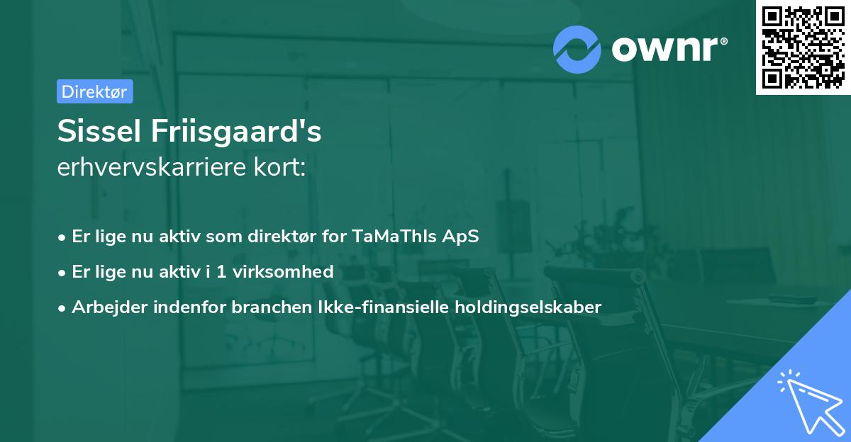Sissel Friisgaard's erhvervskarriere kort
