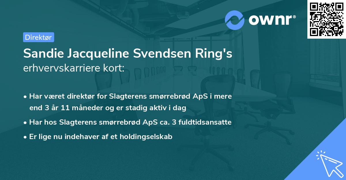 Sandie Jacqueline Svendsen Ring's erhvervskarriere kort