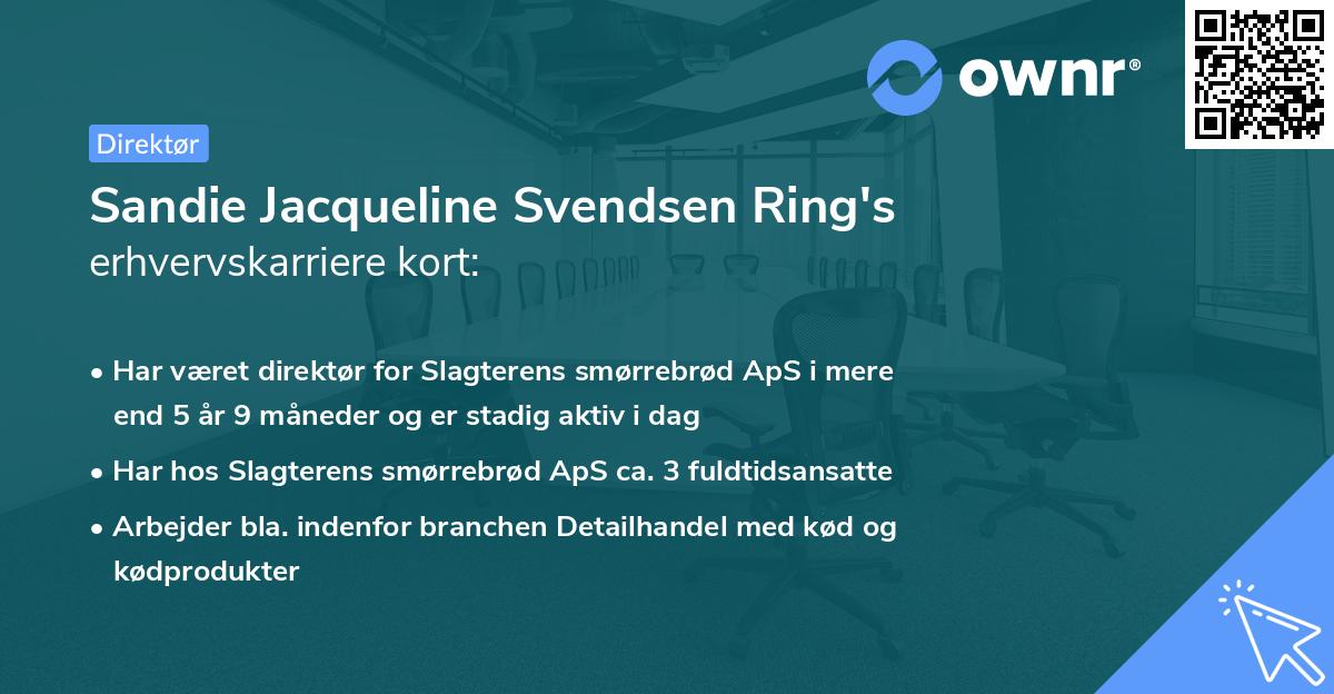 Sandie Jacqueline Svendsen Ring's erhvervskarriere kort