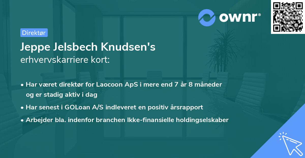 Jeppe Jelsbech Knudsen's erhvervskarriere kort