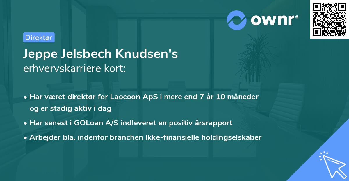 Jeppe Jelsbech Knudsen's erhvervskarriere kort