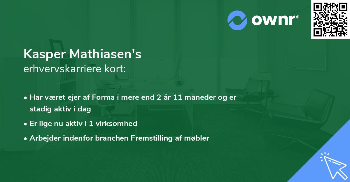 Kasper Mathiasen's erhvervskarriere kort