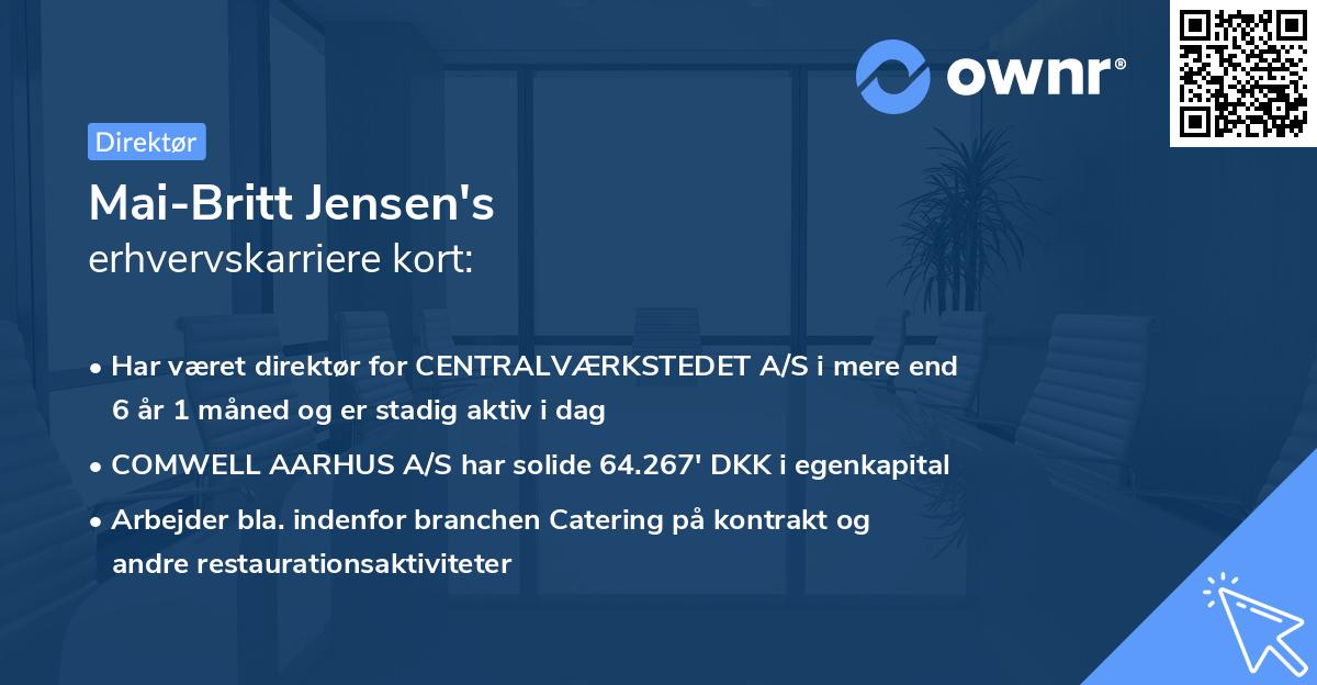 Mai-Britt Jensen's erhvervskarriere kort