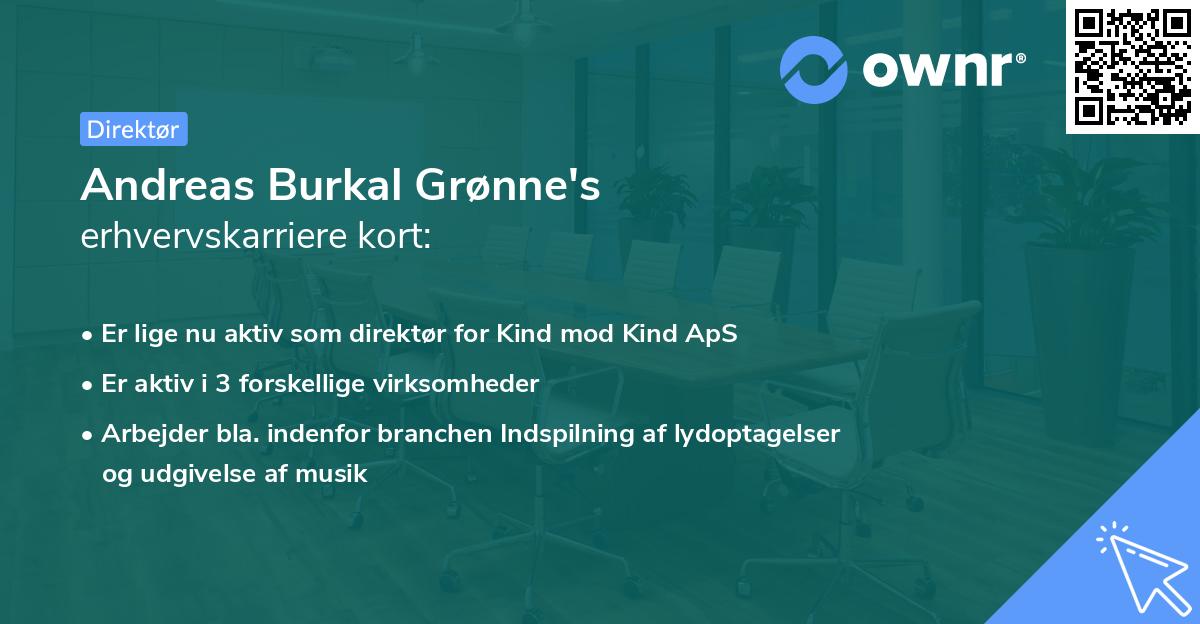 Andreas Burkal Grønne's erhvervskarriere kort