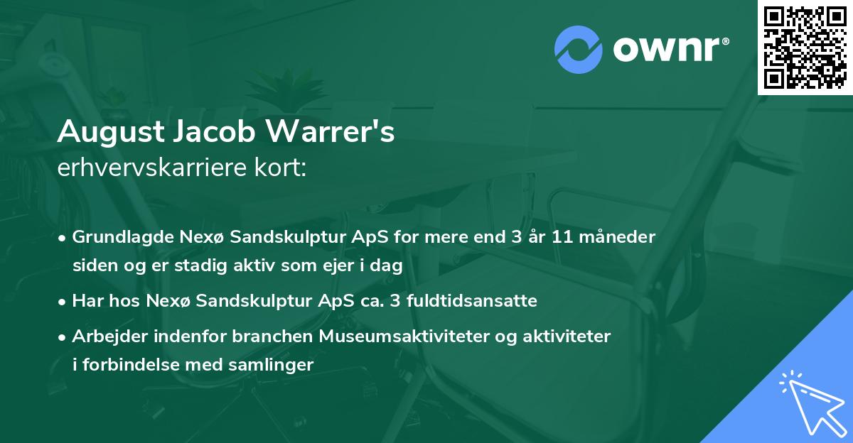 August Jacob Warrer's erhvervskarriere kort