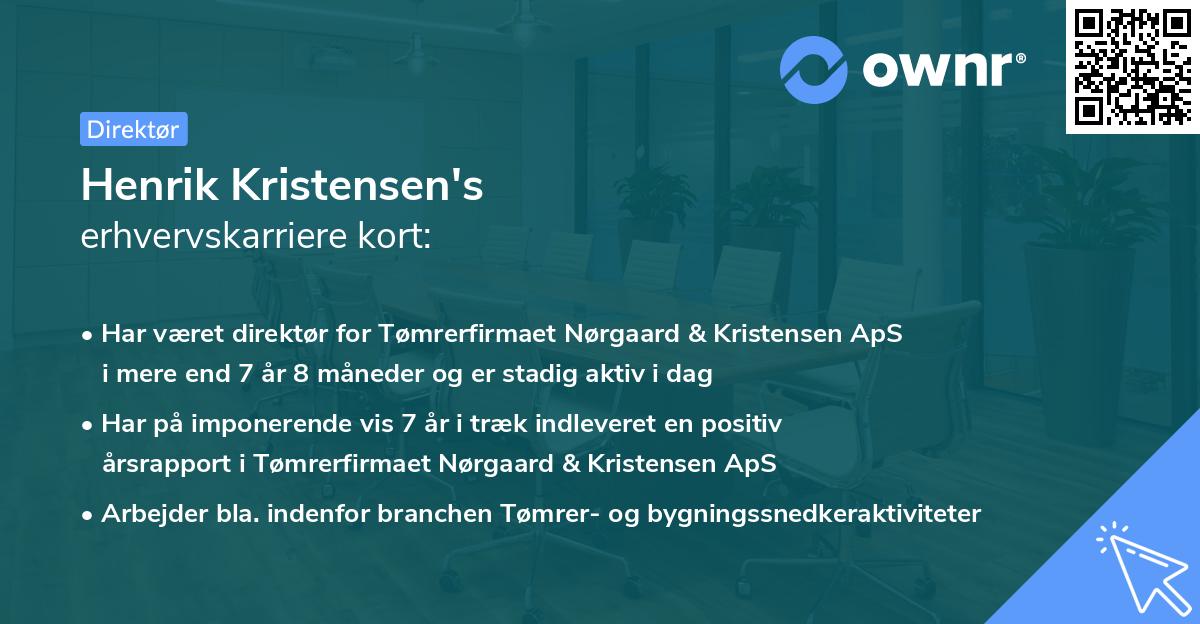 Henrik Kristensen's erhvervskarriere kort