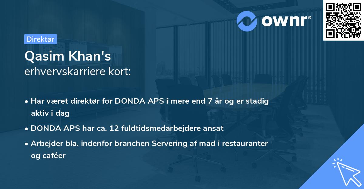 Qasim Khan's erhvervskarriere kort