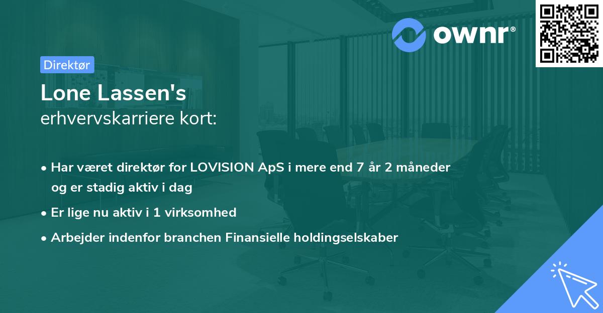 Lone Lassen's erhvervskarriere kort