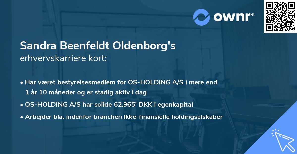 Sandra Beenfeldt Oldenborg's erhvervskarriere kort