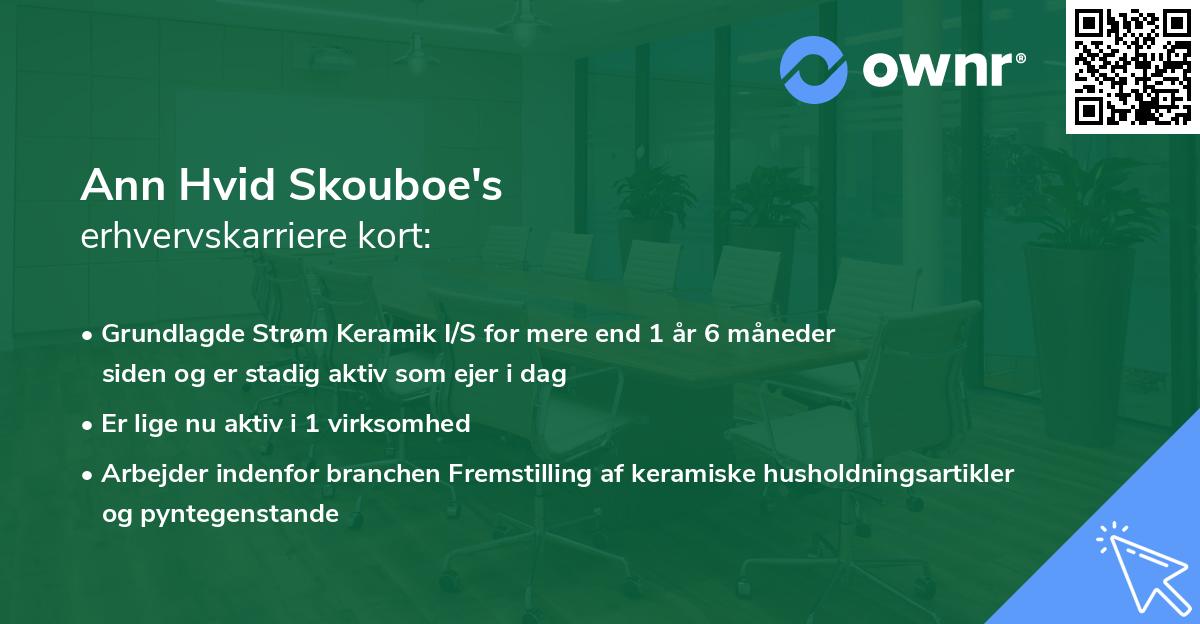 Ann Hvid Skouboe's erhvervskarriere kort