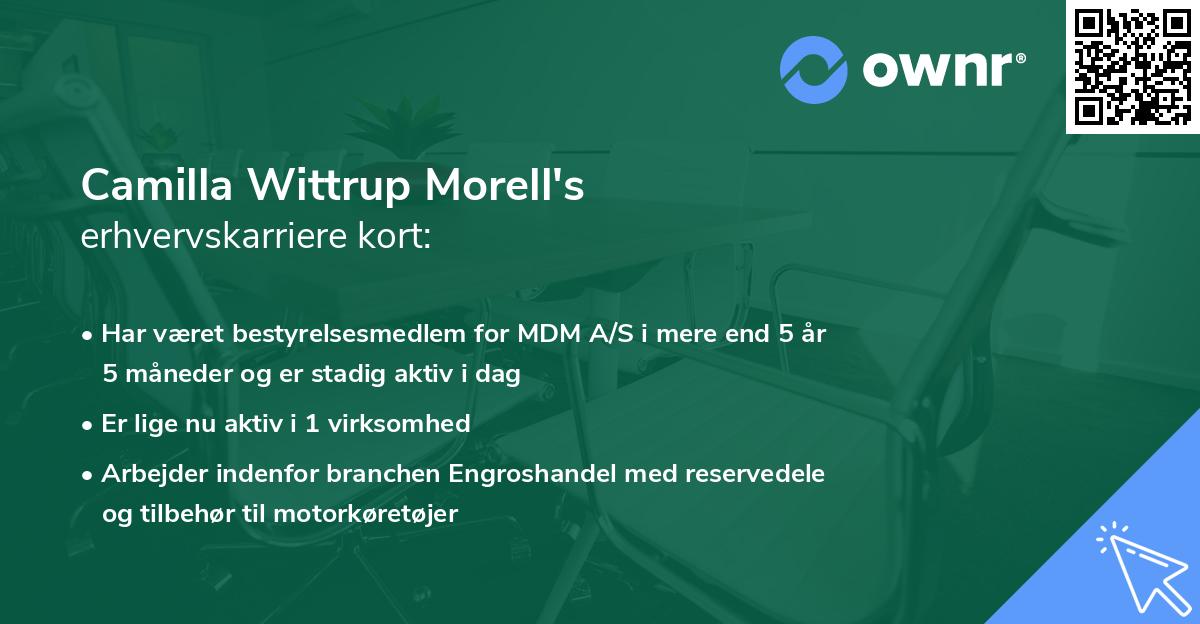 Camilla Wittrup Morell's erhvervskarriere kort