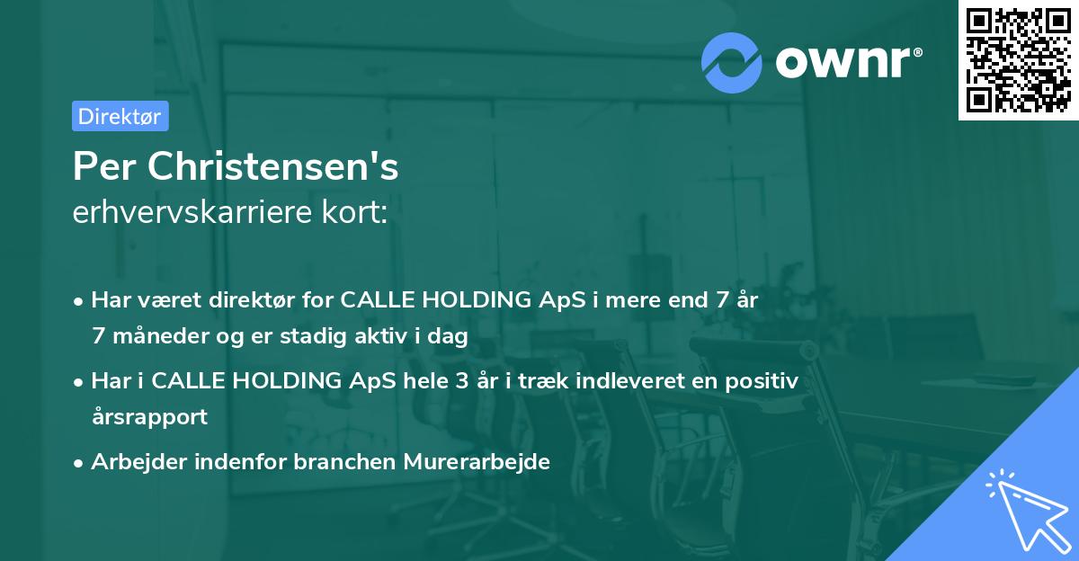 Per Christensen's erhvervskarriere kort