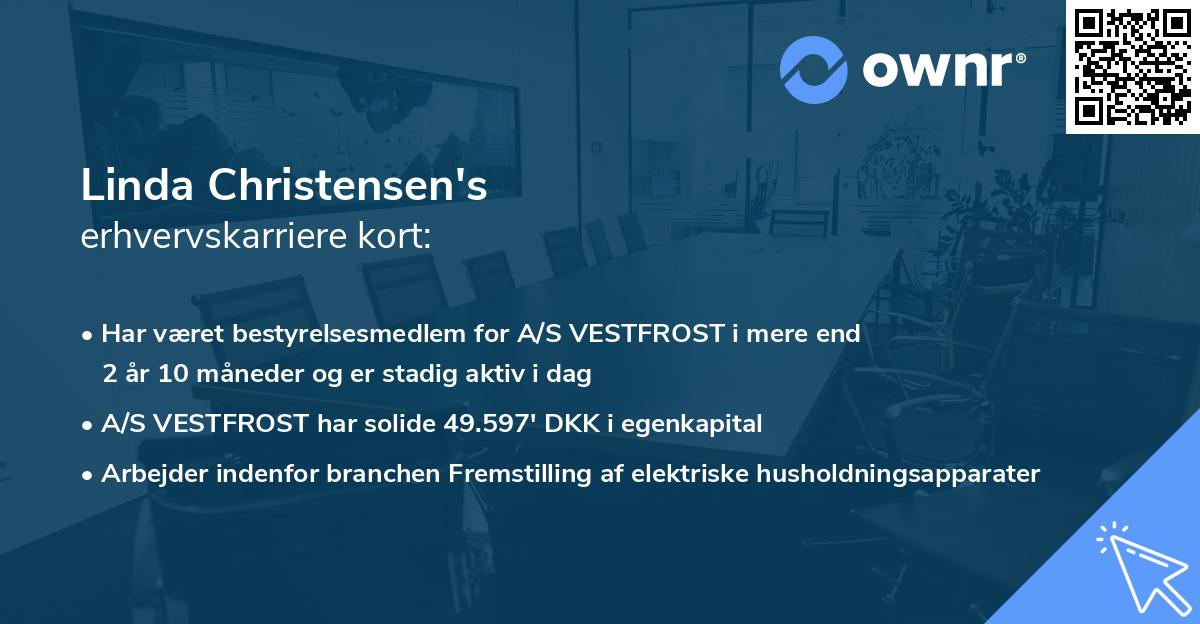 Linda Christensen's erhvervskarriere kort