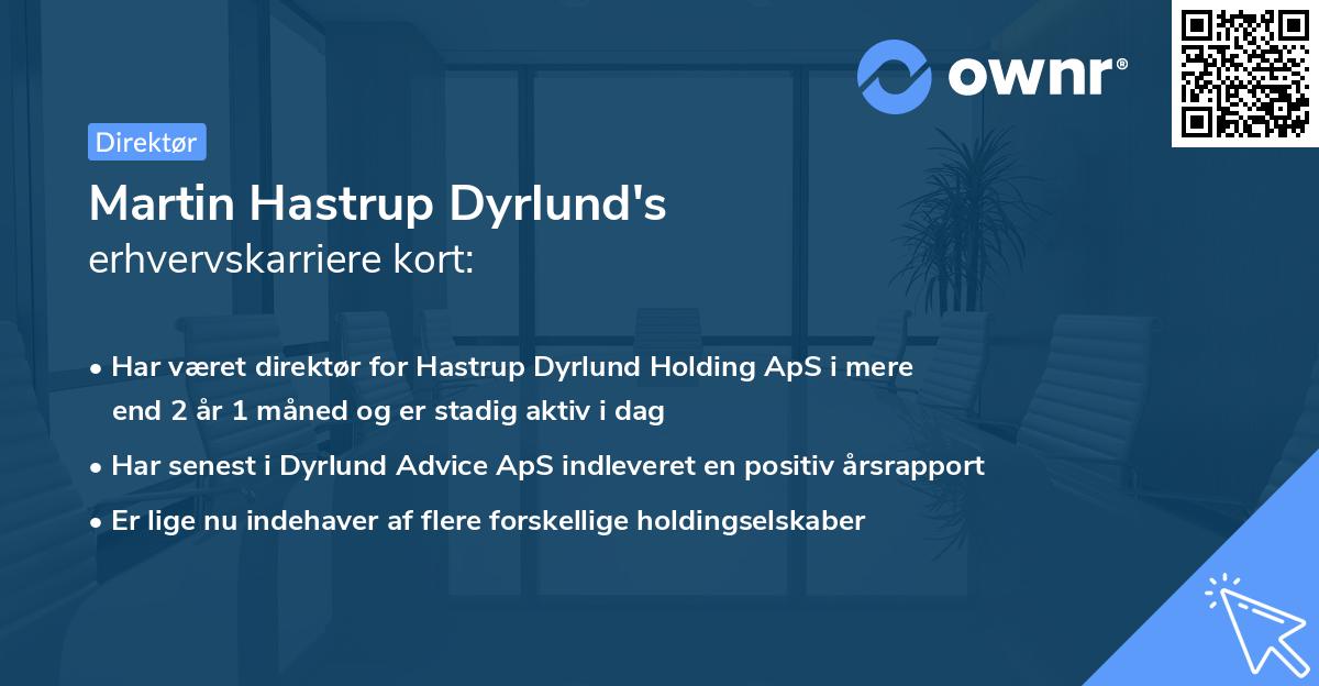 Martin Hastrup Dyrlund's erhvervskarriere kort
