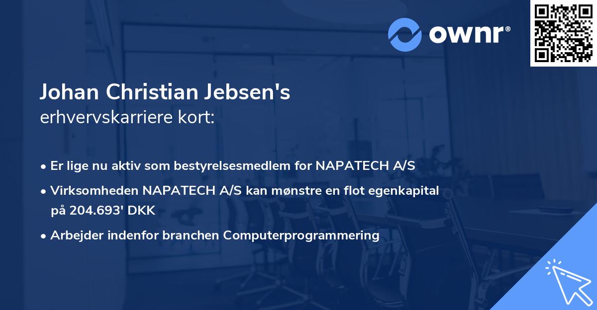 Johan Christian Jebsen's erhvervskarriere kort