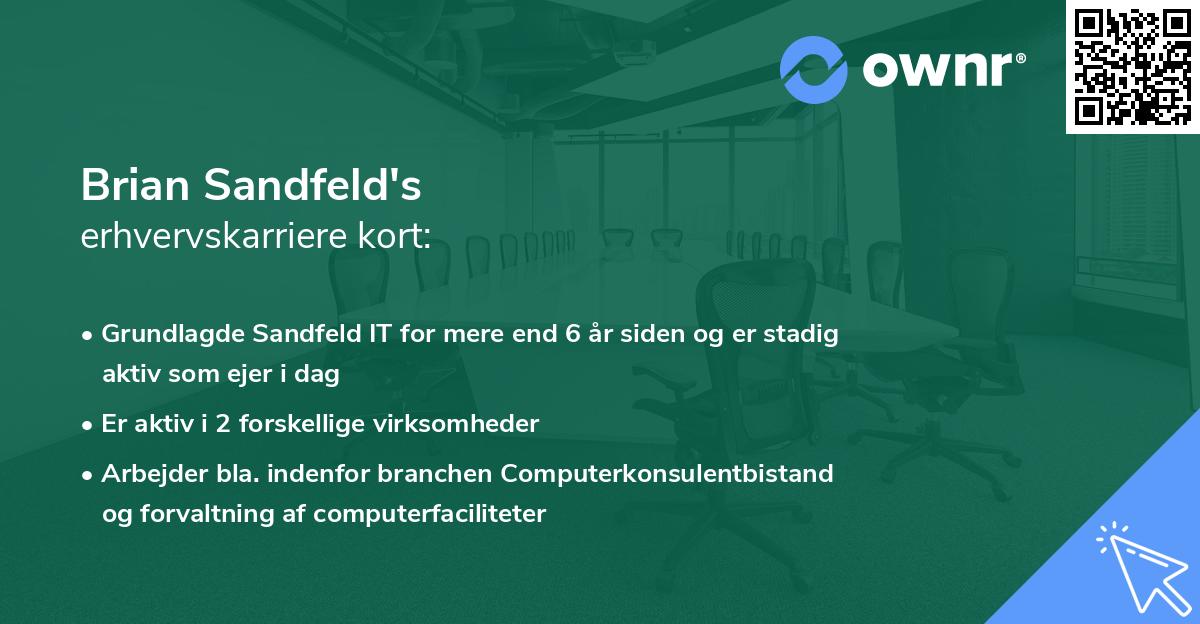 Brian Sandfeld's erhvervskarriere kort