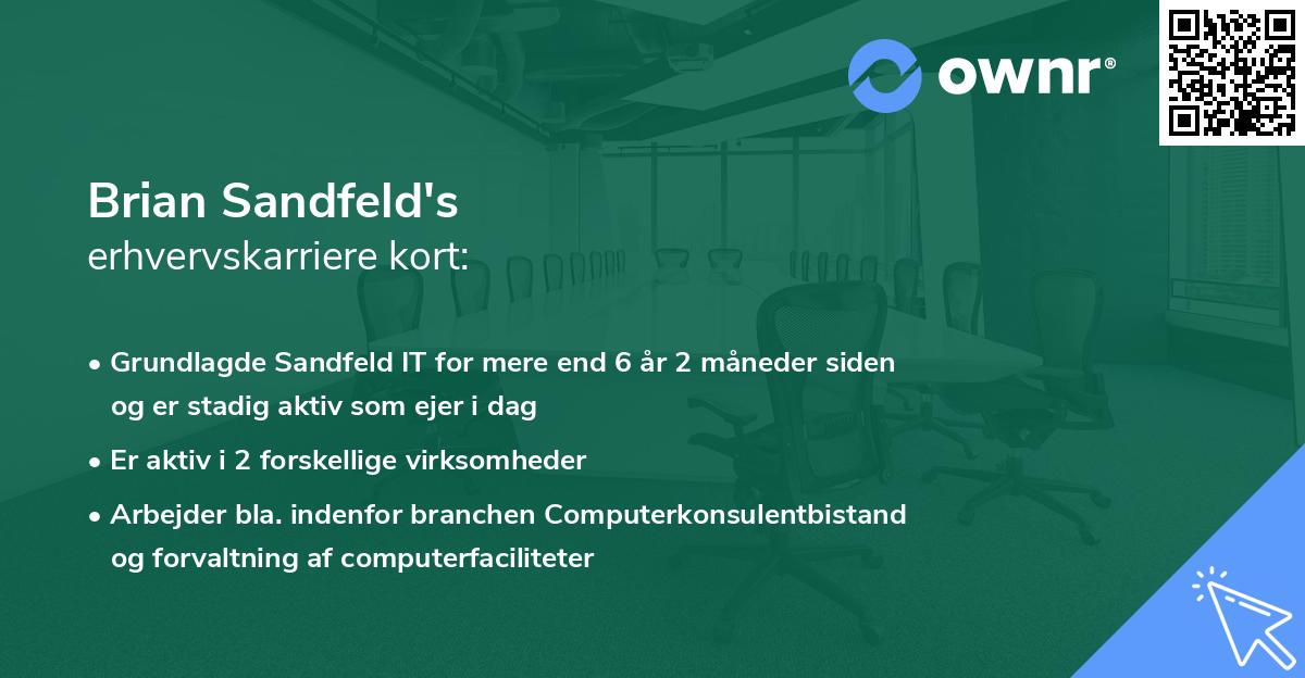 Brian Sandfeld's erhvervskarriere kort