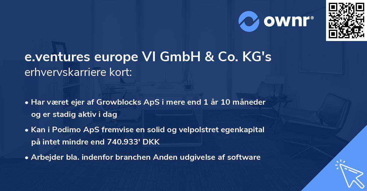 e.ventures europe VI GmbH & Co. KG's erhvervskarriere kort