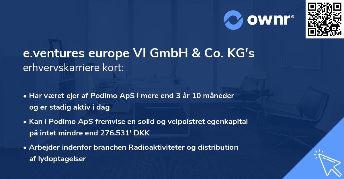 e.ventures europe VI GmbH & Co. KG's erhvervskarriere kort