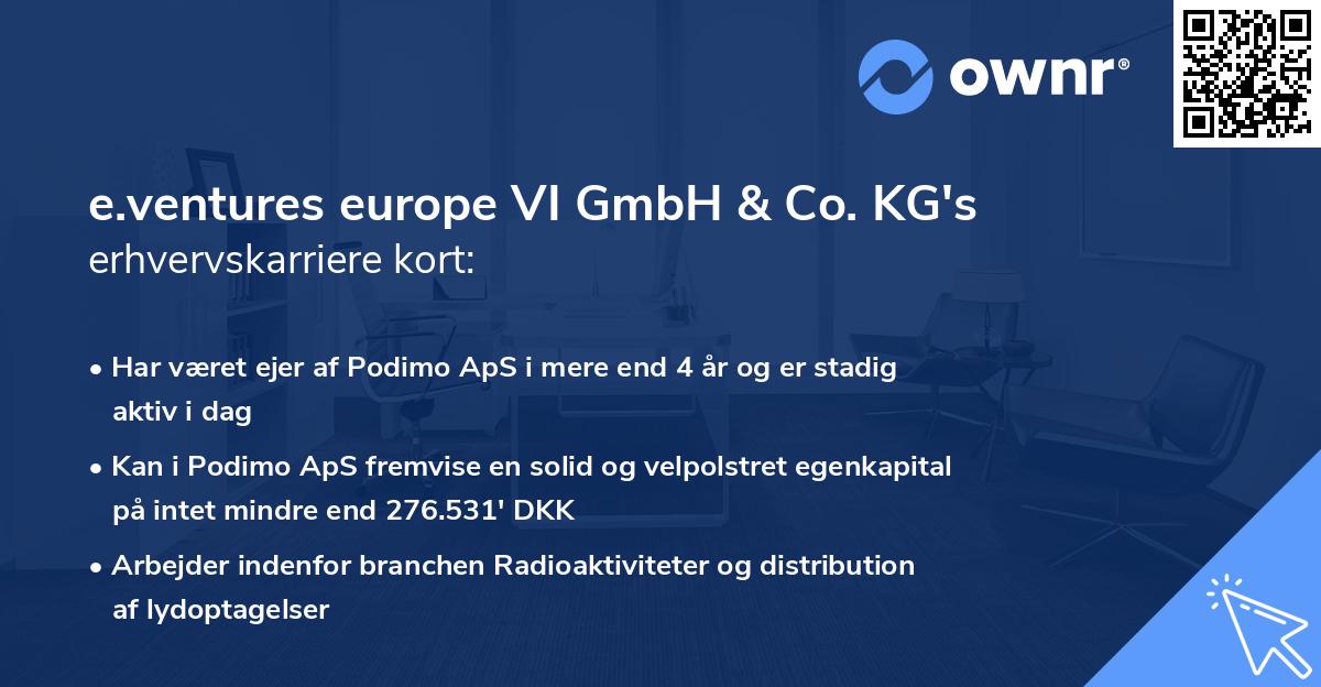 e.ventures europe VI GmbH & Co. KG's erhvervskarriere kort