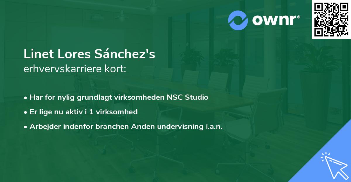 Linet Lores Sánchez's erhvervskarriere kort