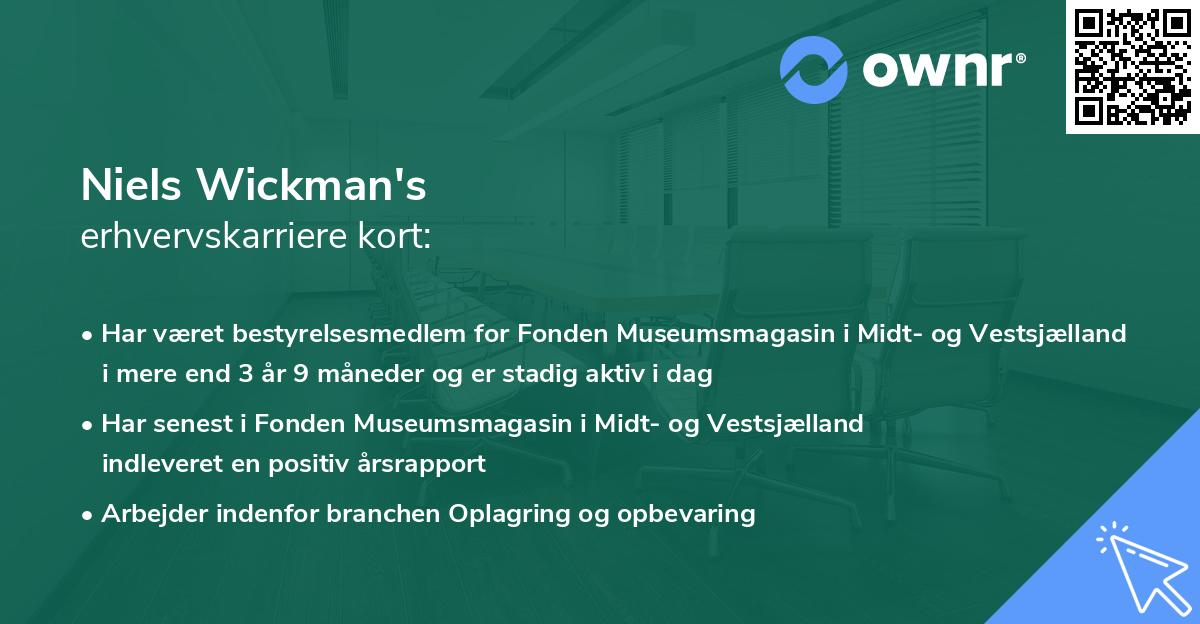 Niels Wickman's erhvervskarriere kort