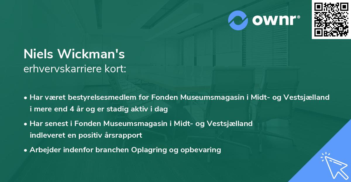 Niels Wickman's erhvervskarriere kort