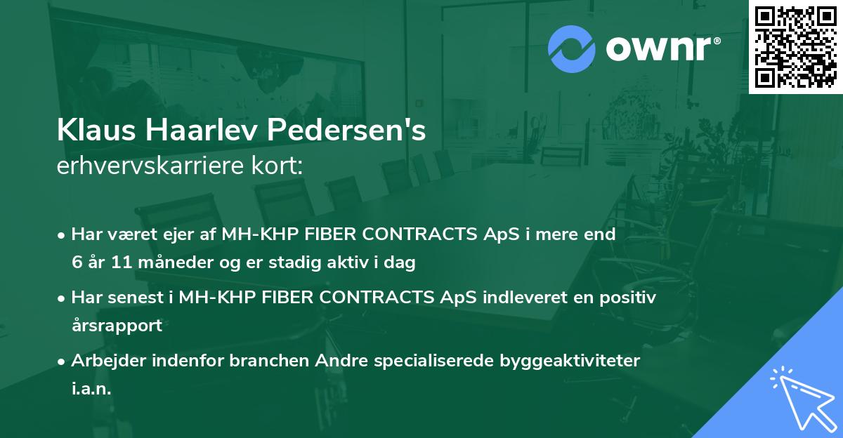 Klaus Haarlev Pedersen's erhvervskarriere kort