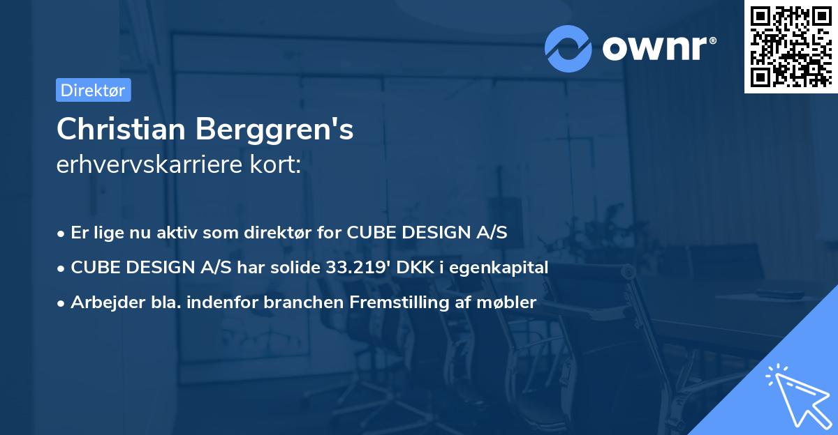 Christian Berggren's erhvervskarriere kort