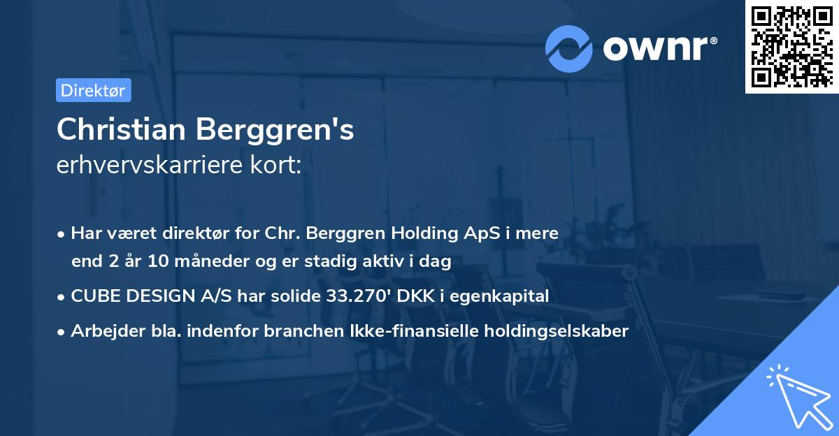 Christian Berggren's erhvervskarriere kort