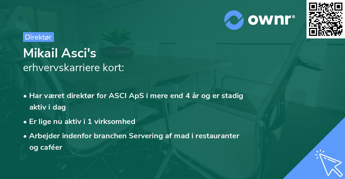 Mikail Asci's erhvervskarriere kort