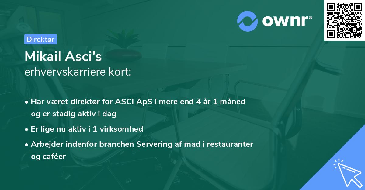 Mikail Asci's erhvervskarriere kort