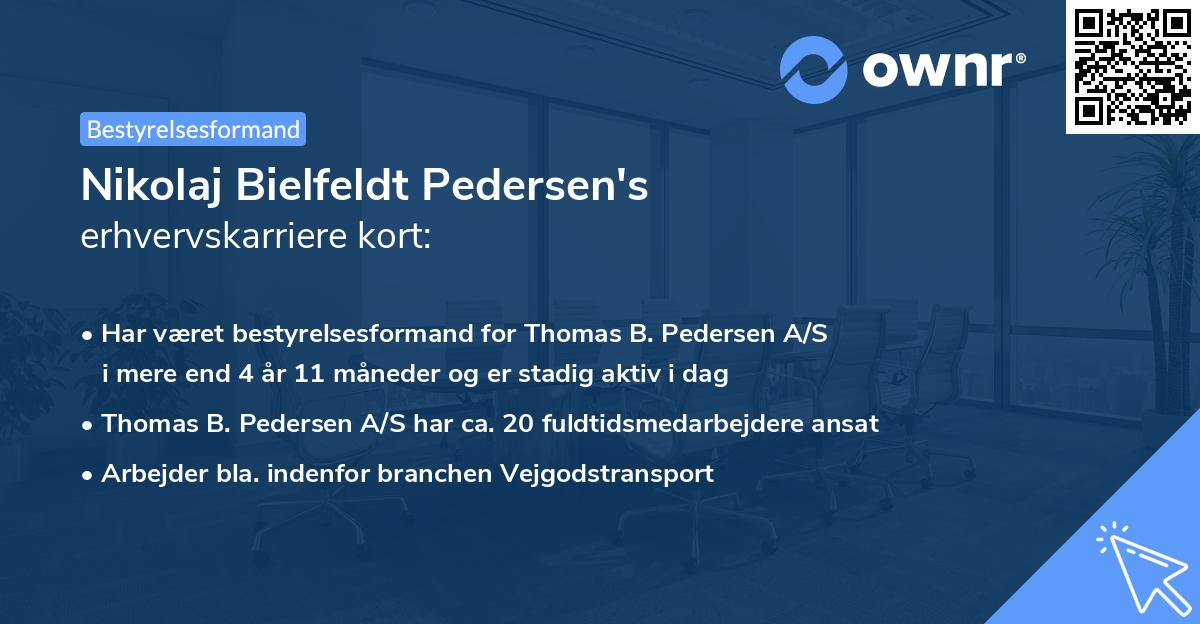 Nikolaj Bielfeldt Pedersen's erhvervskarriere kort