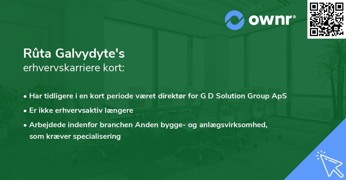 Rûta Galvydyte's erhvervskarriere kort