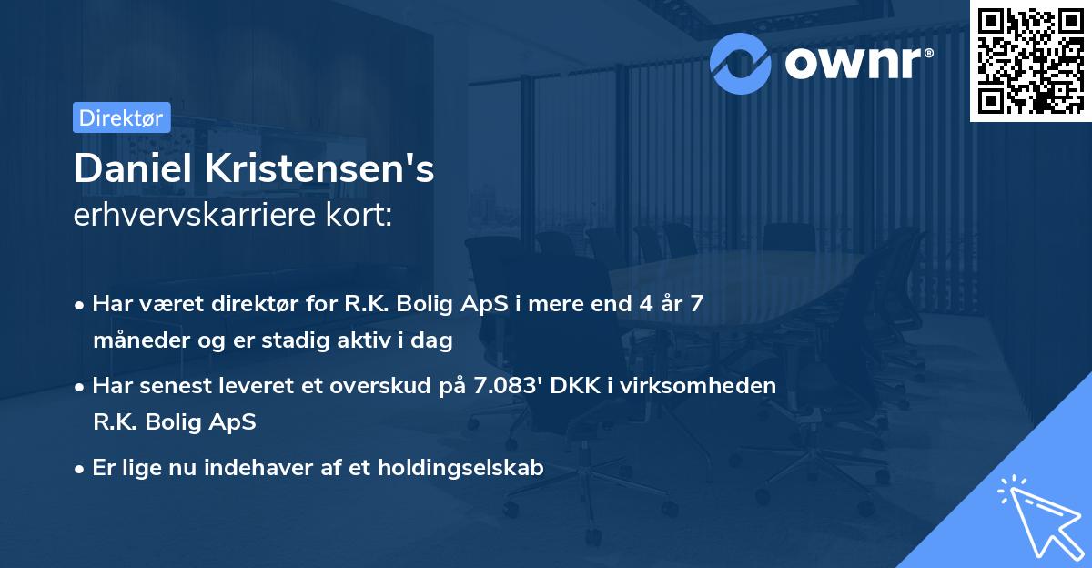 Daniel Kristensen's erhvervskarriere kort