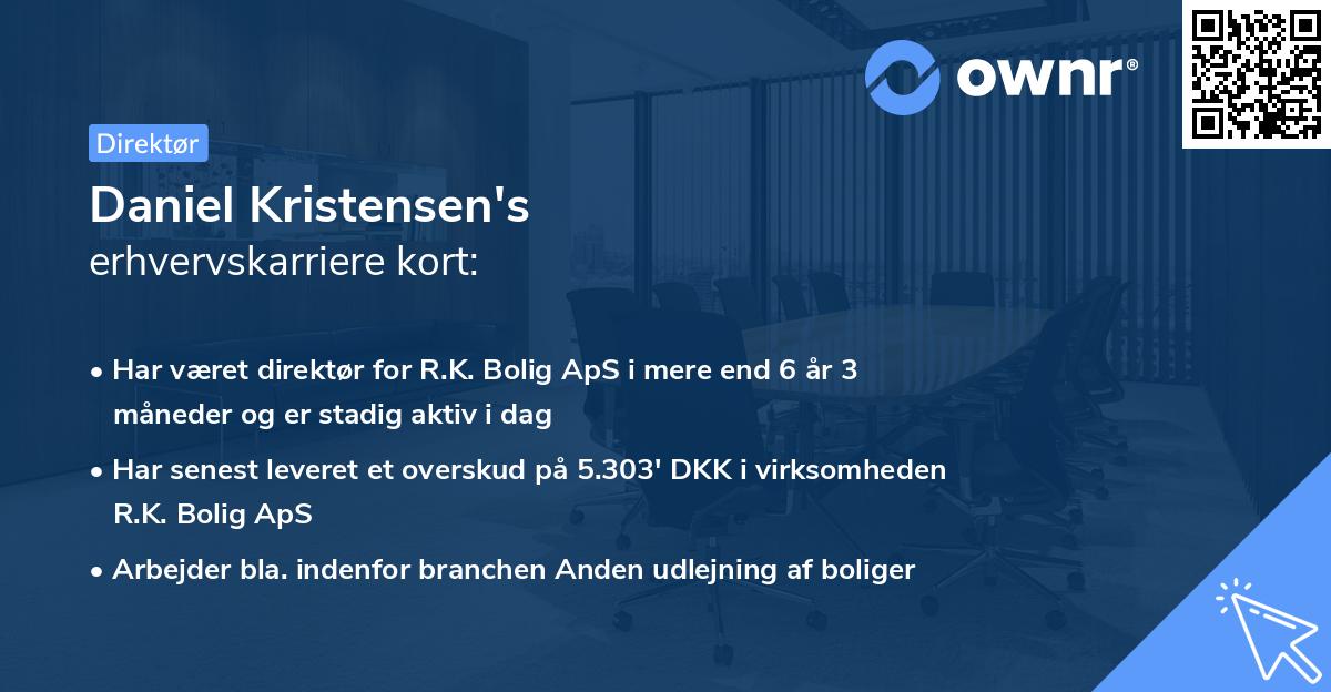 Daniel Kristensen's erhvervskarriere kort