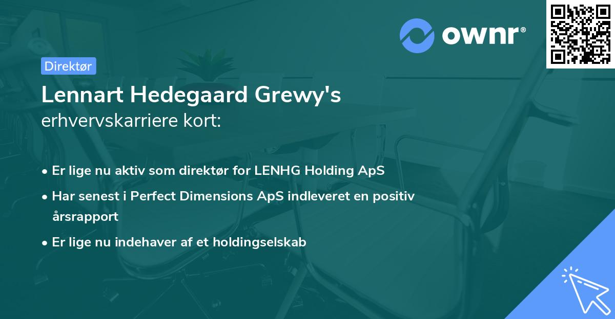 Lennart Hedegaard Grewy's erhvervskarriere kort