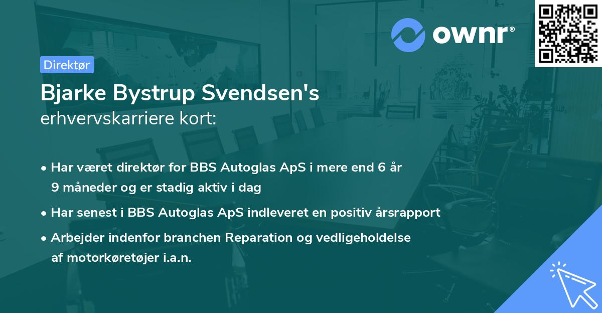 Bjarke Bystrup Svendsen's erhvervskarriere kort